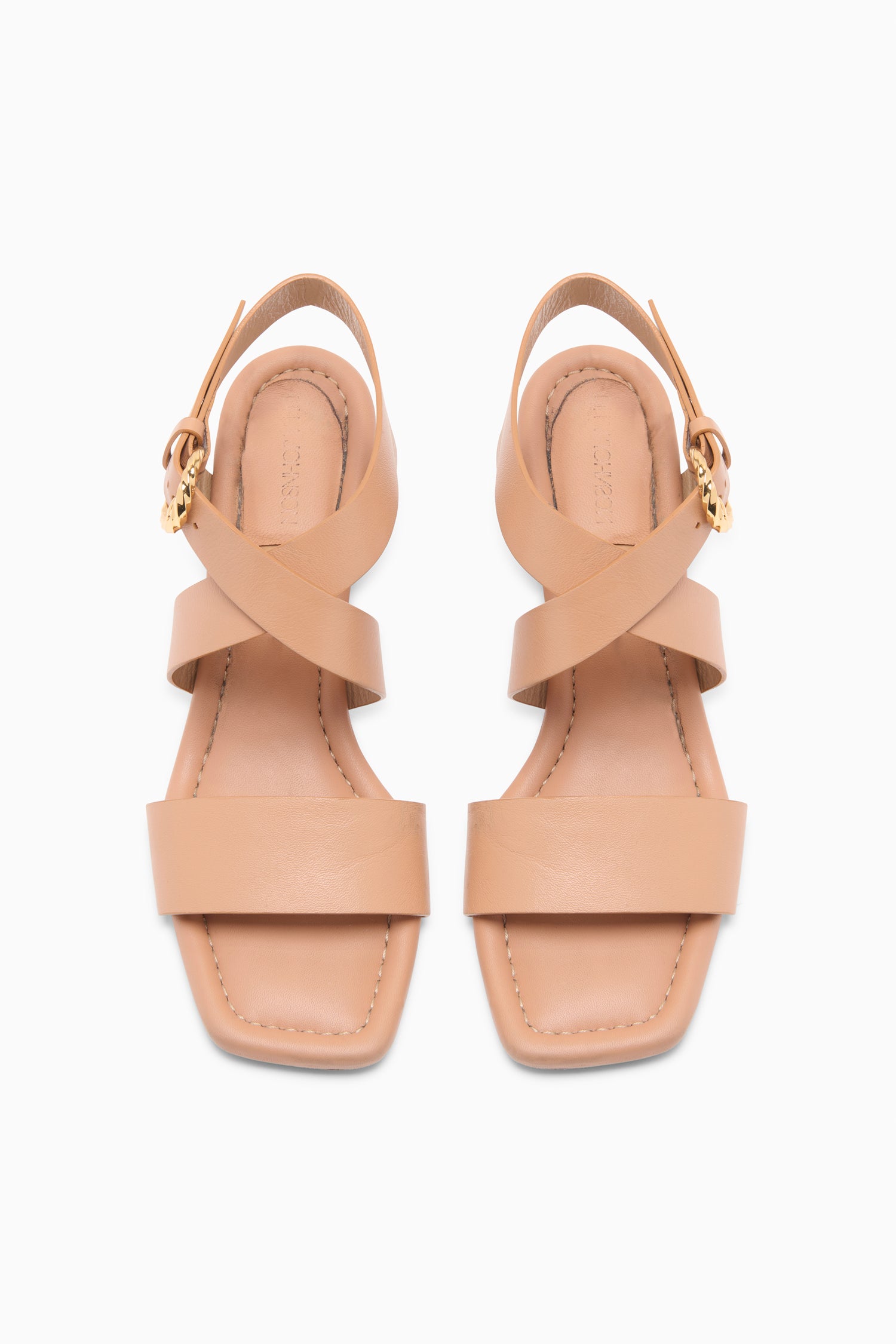 Ulla Johnson Evona sandale cuir Sienna talon bloc 70 mm
