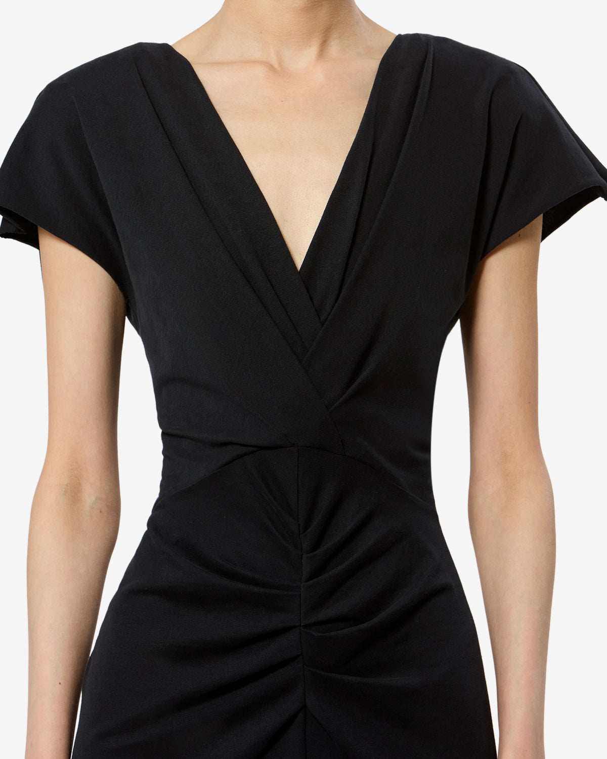 Isabel Marant Nadra RO1174FB robe noire jersey plissé