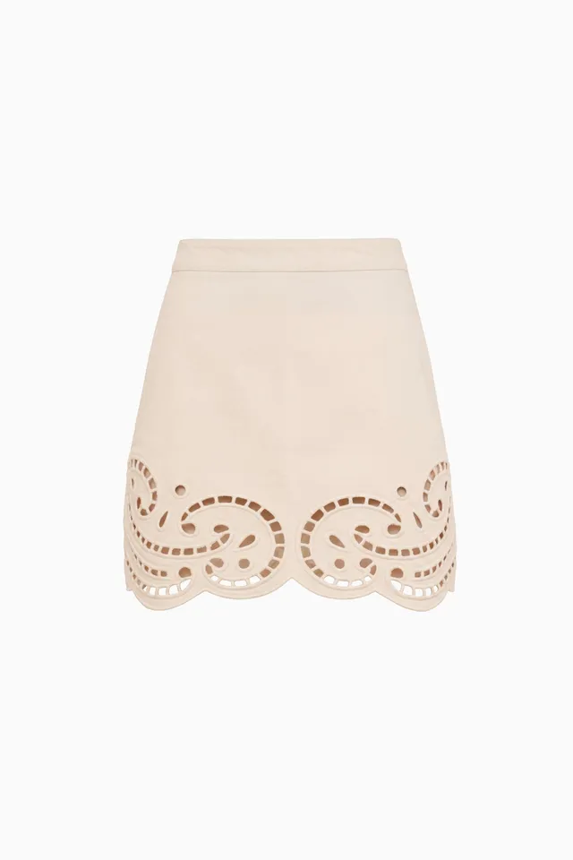 Ulla Johnson Cadiz UJ9903032 mini jupe jean Cowrie