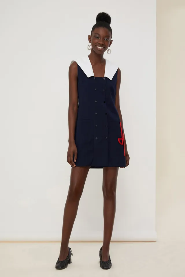 Patou E20DR0430033695N robe sailor laine bleu marine