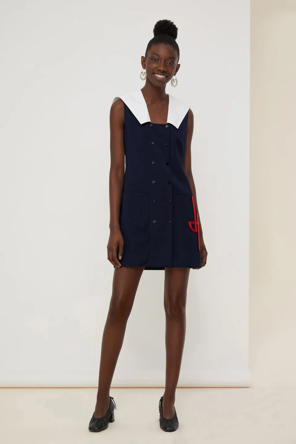 Patou E20DR0430033695N robe sailor laine bleu marine