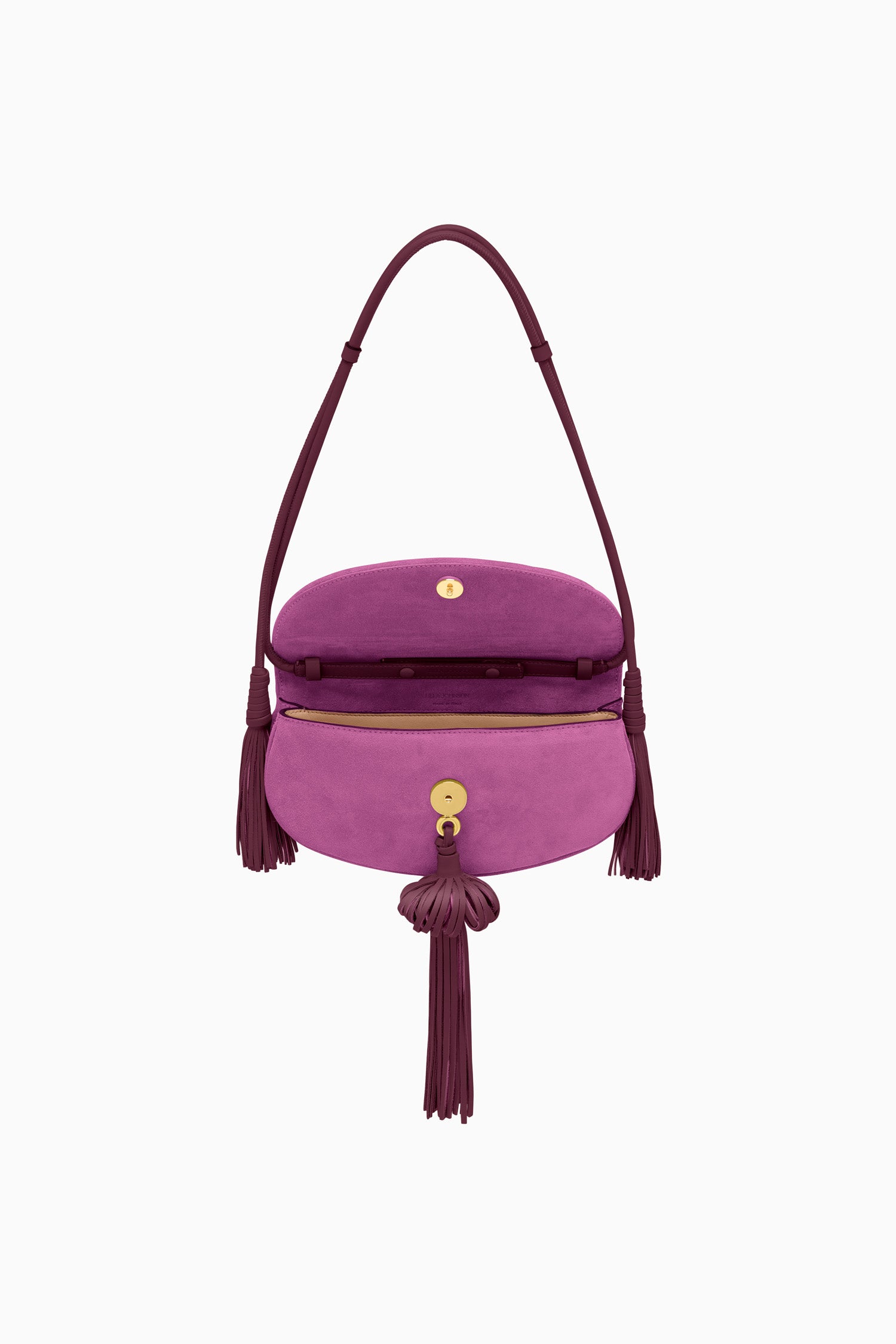 Ulla Johnson Paloma SP261103 sac cuir Orchid pompons