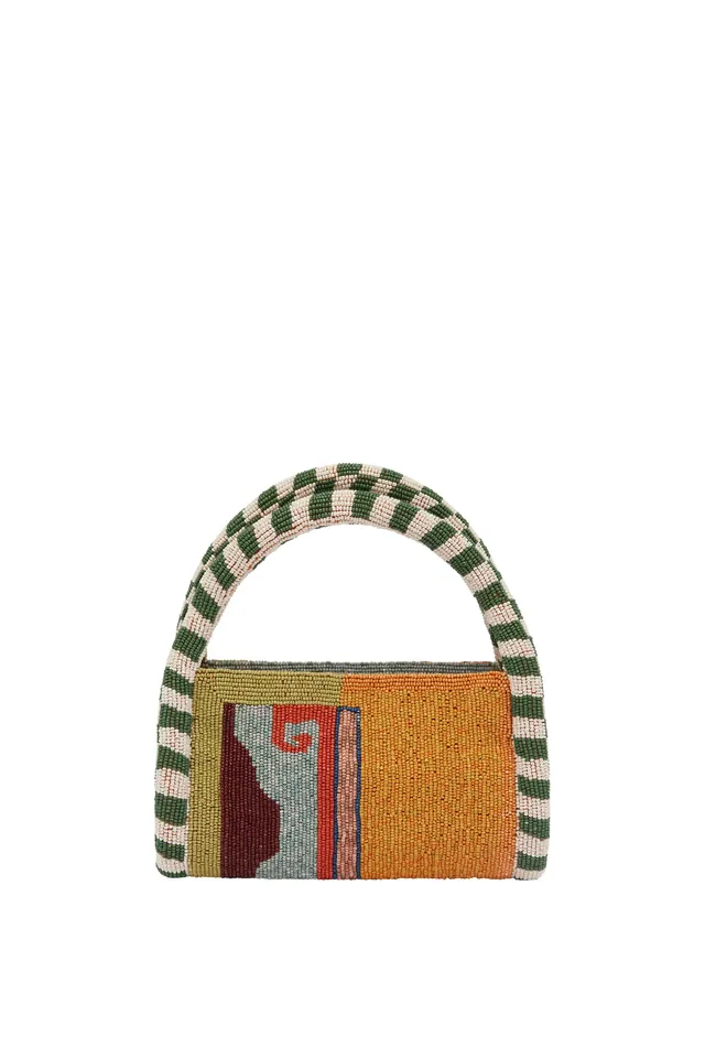 Alemais Desert mini sac baril perlé artisanal