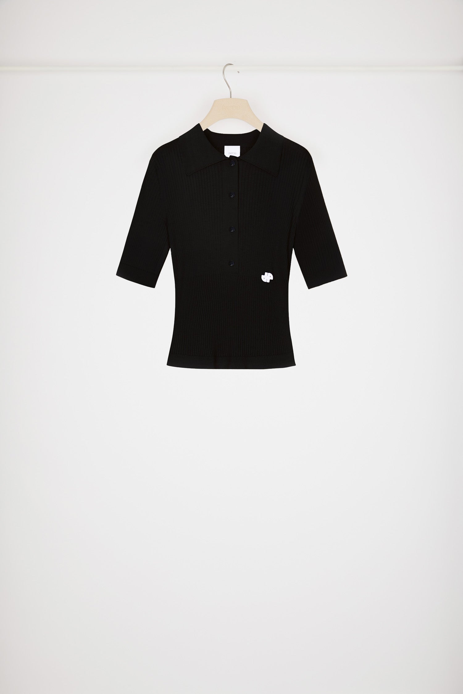 Patou P22KN079 polo maille coton bio noir