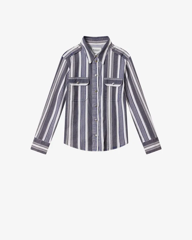 Isabel Marant Gelva CH0299FA chemise écru bleu rayures