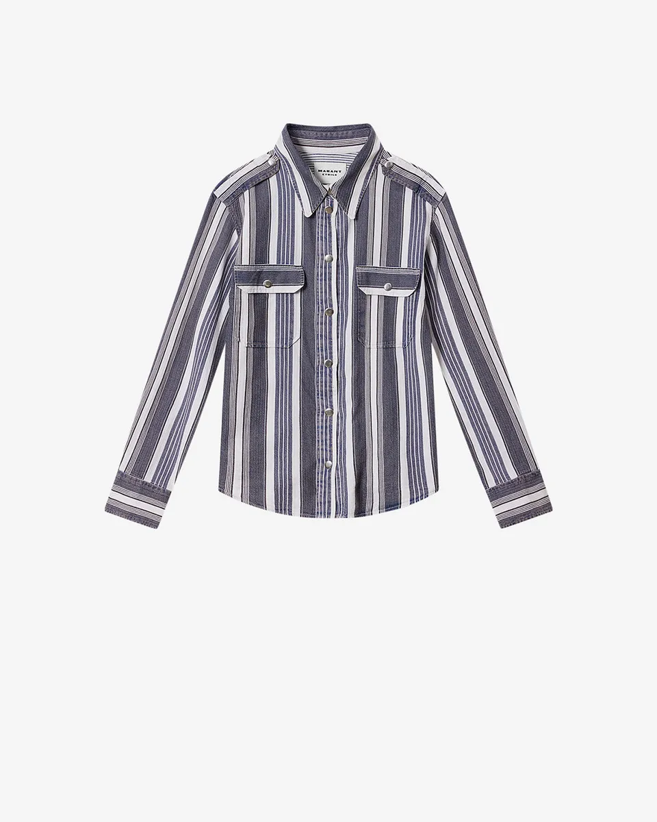 Isabel Marant Gelva CH0299FA chemise écru bleu rayures