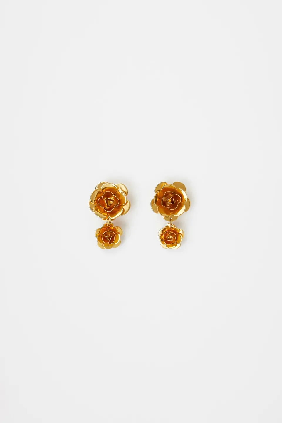 Patou JW088 boucles dorées double fleurs clips