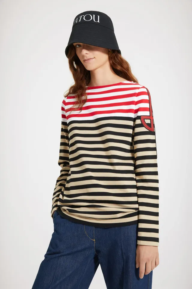 Patou Top marinière breton coton bio multicolore Navy Brown