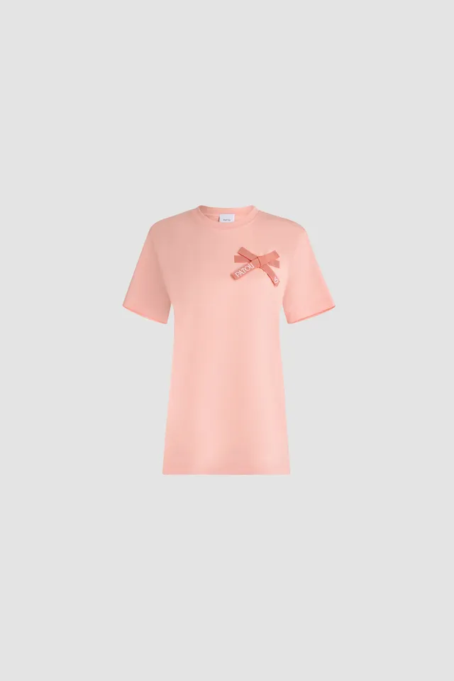 Patou JE185 T-shirt coton bio nœud rose Winter Blush XS-XL