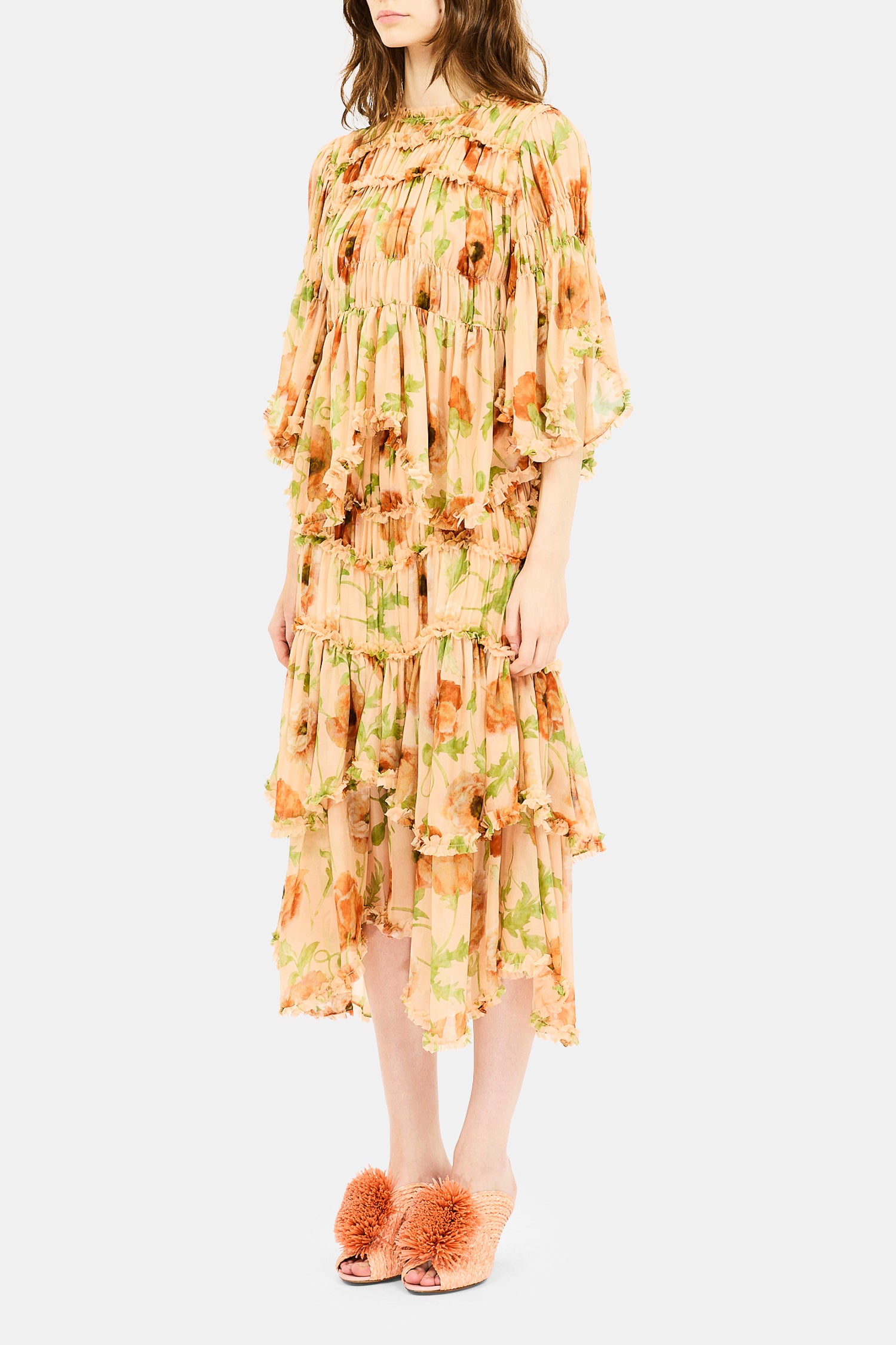 Ulla Johnson Lenore Jupe Midi Soie Rosaline Fleurie