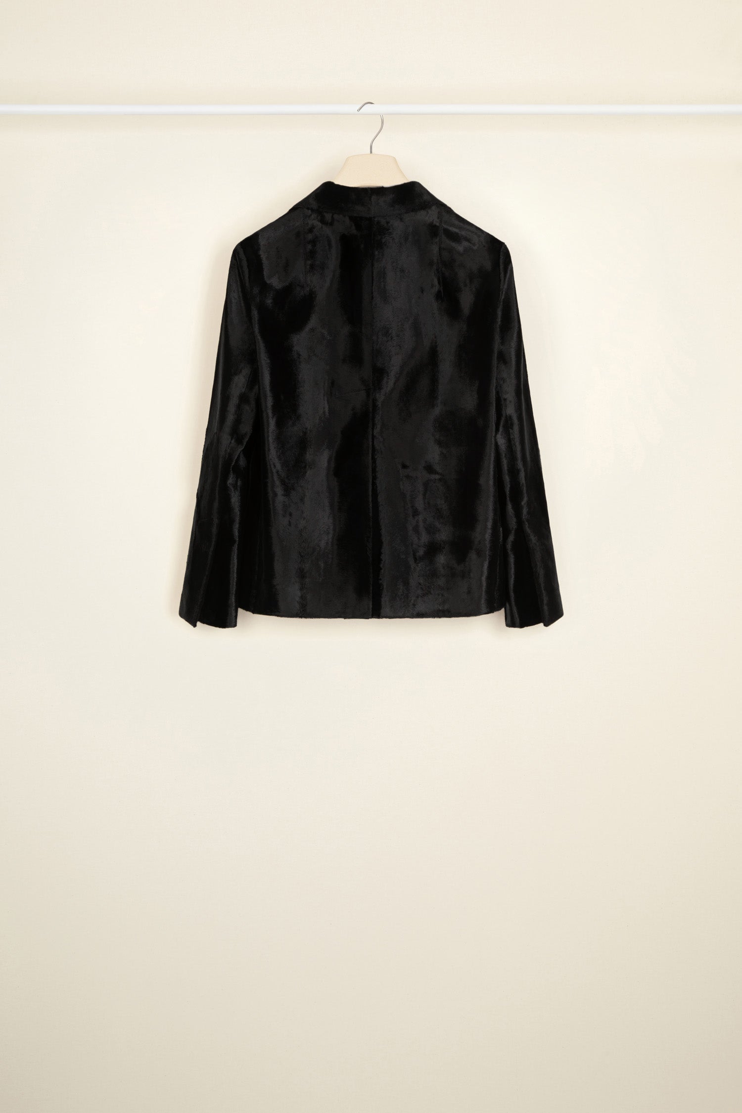 Patou JA017 veste brodée simili ponyskin noir Black
