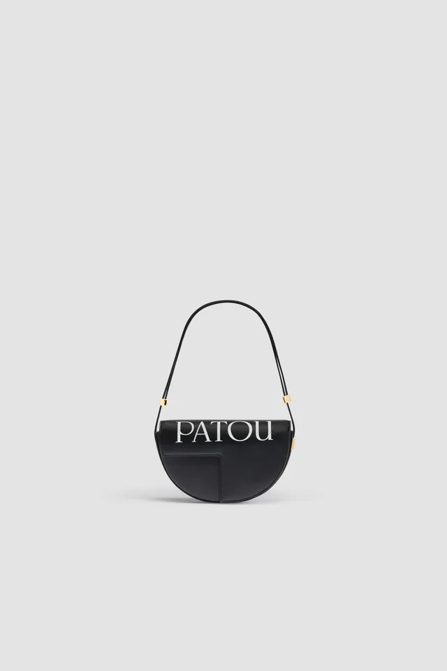 Patou Le Petit Patou sac cuir logo noir et blanc