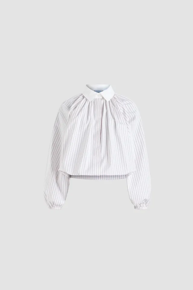 Patou BL050 blouse popeline coton bio rayures roses 38