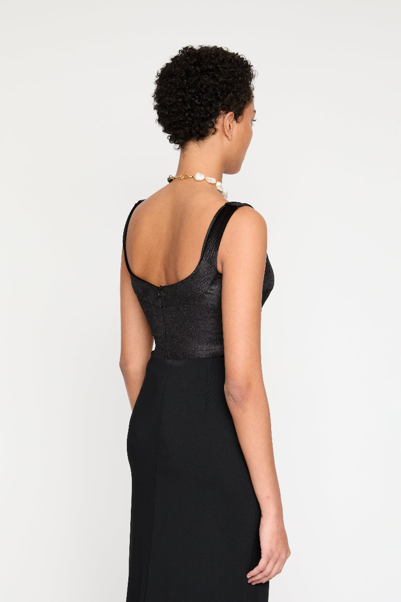 ATU Body Couture bodysuit velours noir col carré S