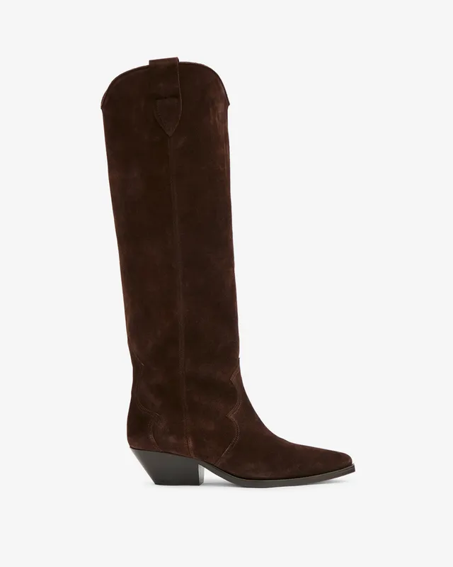 Isabel Marant Denvee bottes santiag chocolat