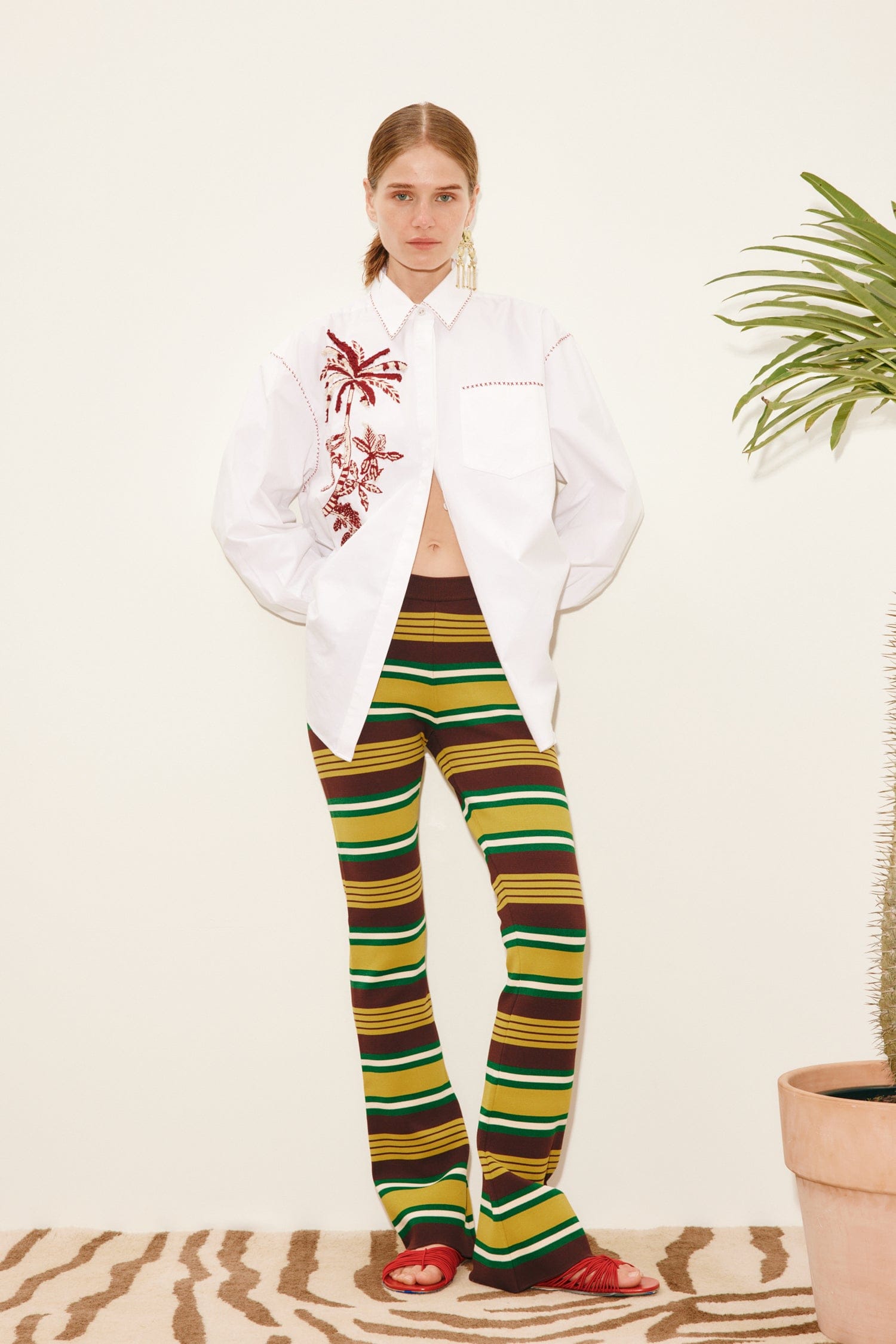 Alemais Clover Knit Pant pantalon maille M jambe évasée