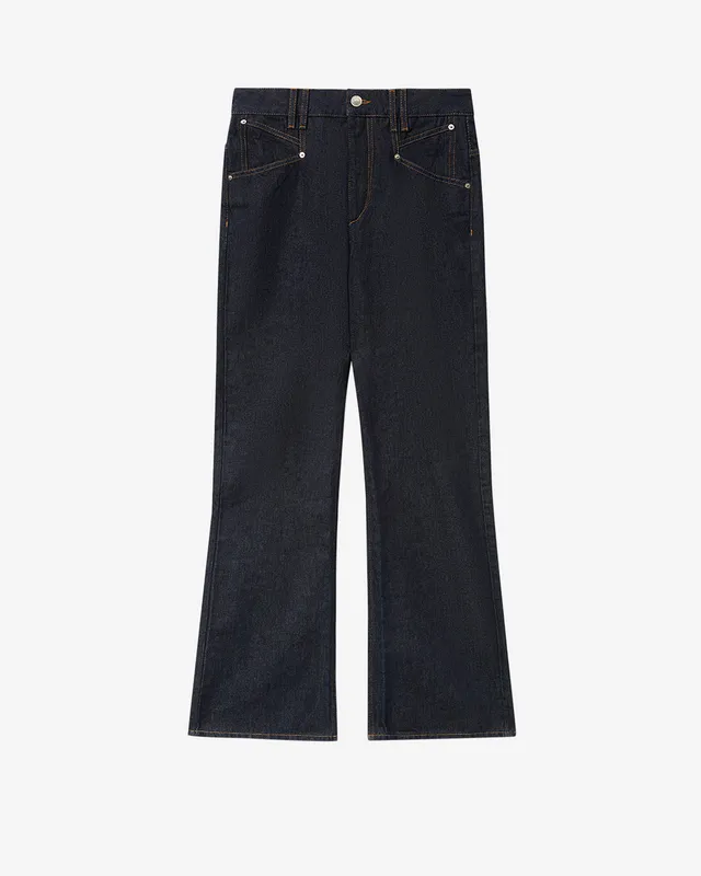 Isabel Marant Belvia jean bootcut foncé nuit coton