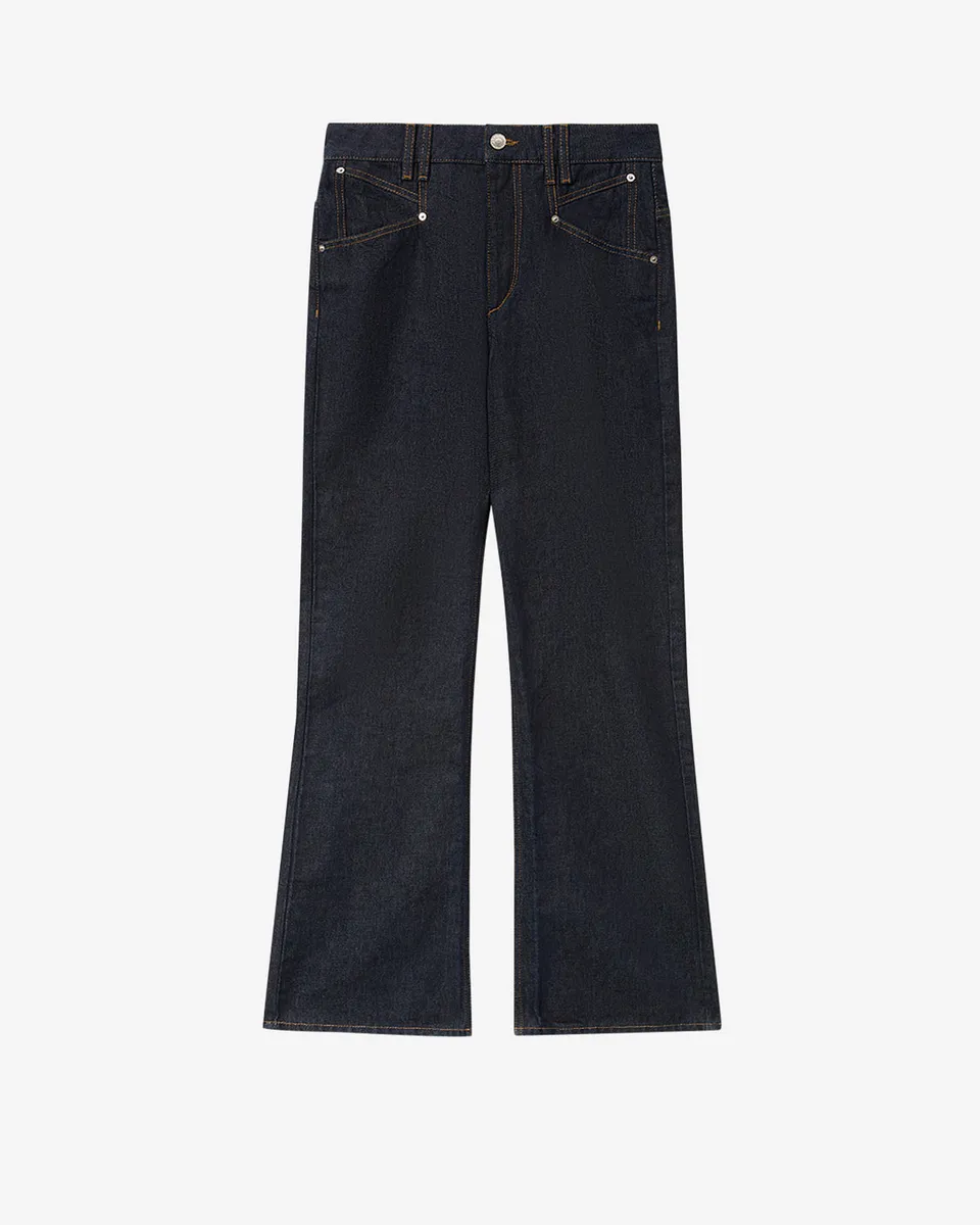 Isabel Marant Belvia jean bootcut foncé nuit coton