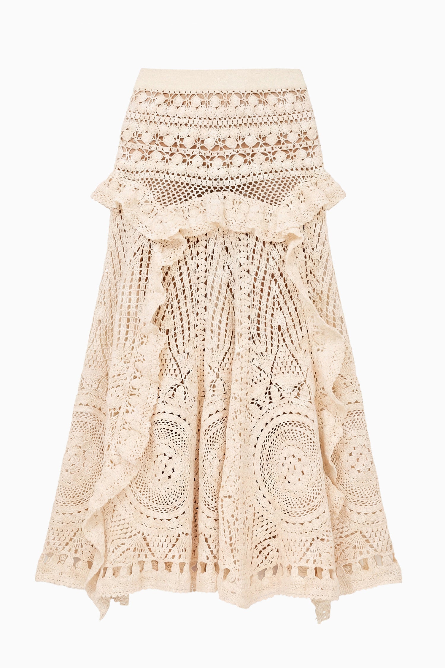 Ulla Johnson Floretta jupe crochet coton blanc