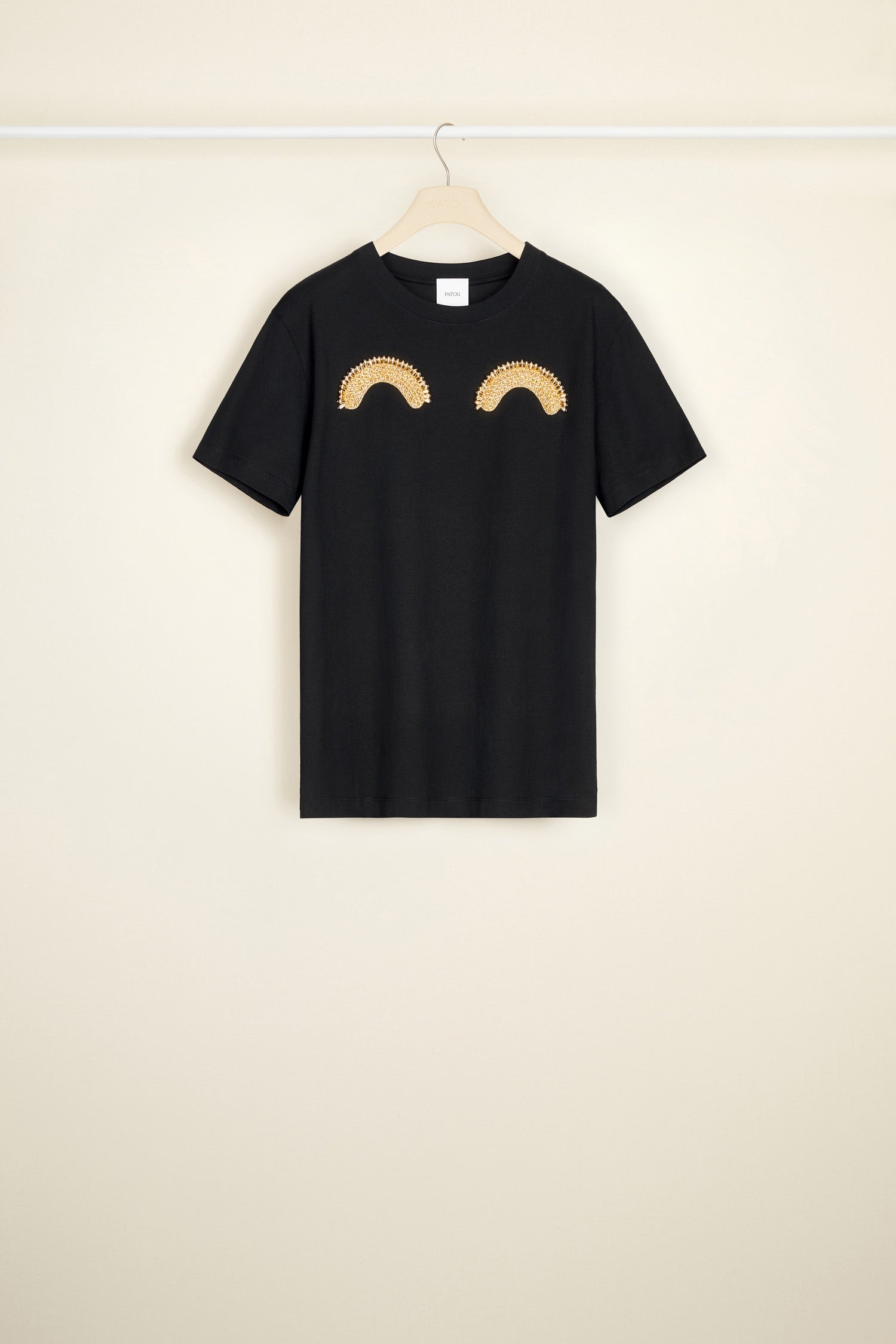 Patou JE009 t-shirt coton bio noir à perles