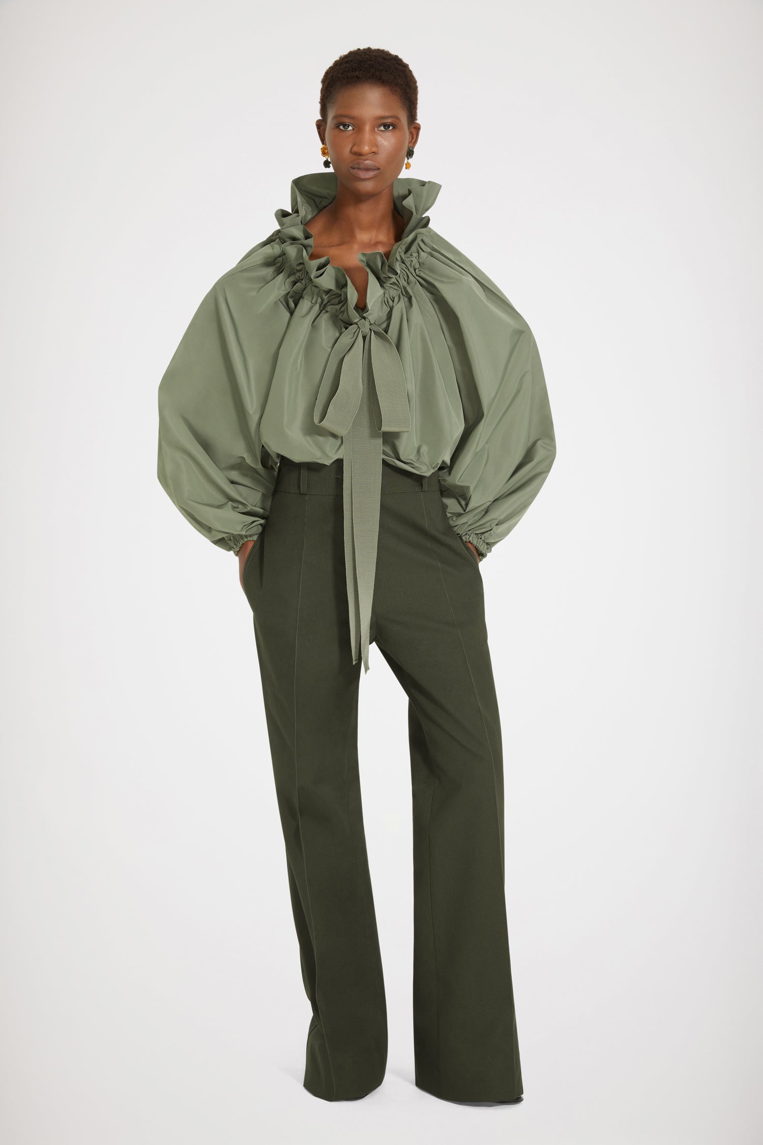 Patou TR023 pantalon évasé coton bio Winter Moss