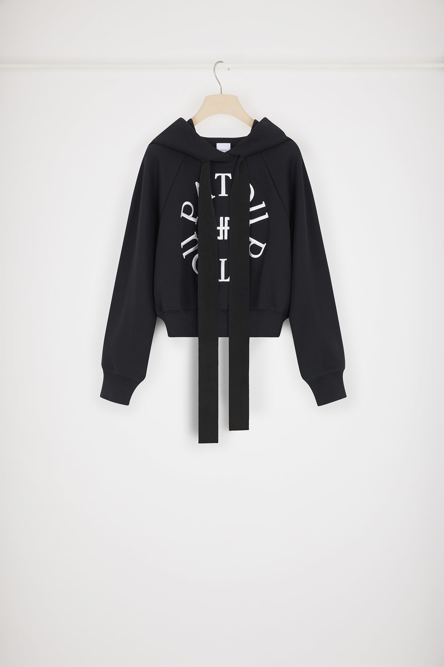 Patou JE069 sweat capuche Medallion noir coton bio