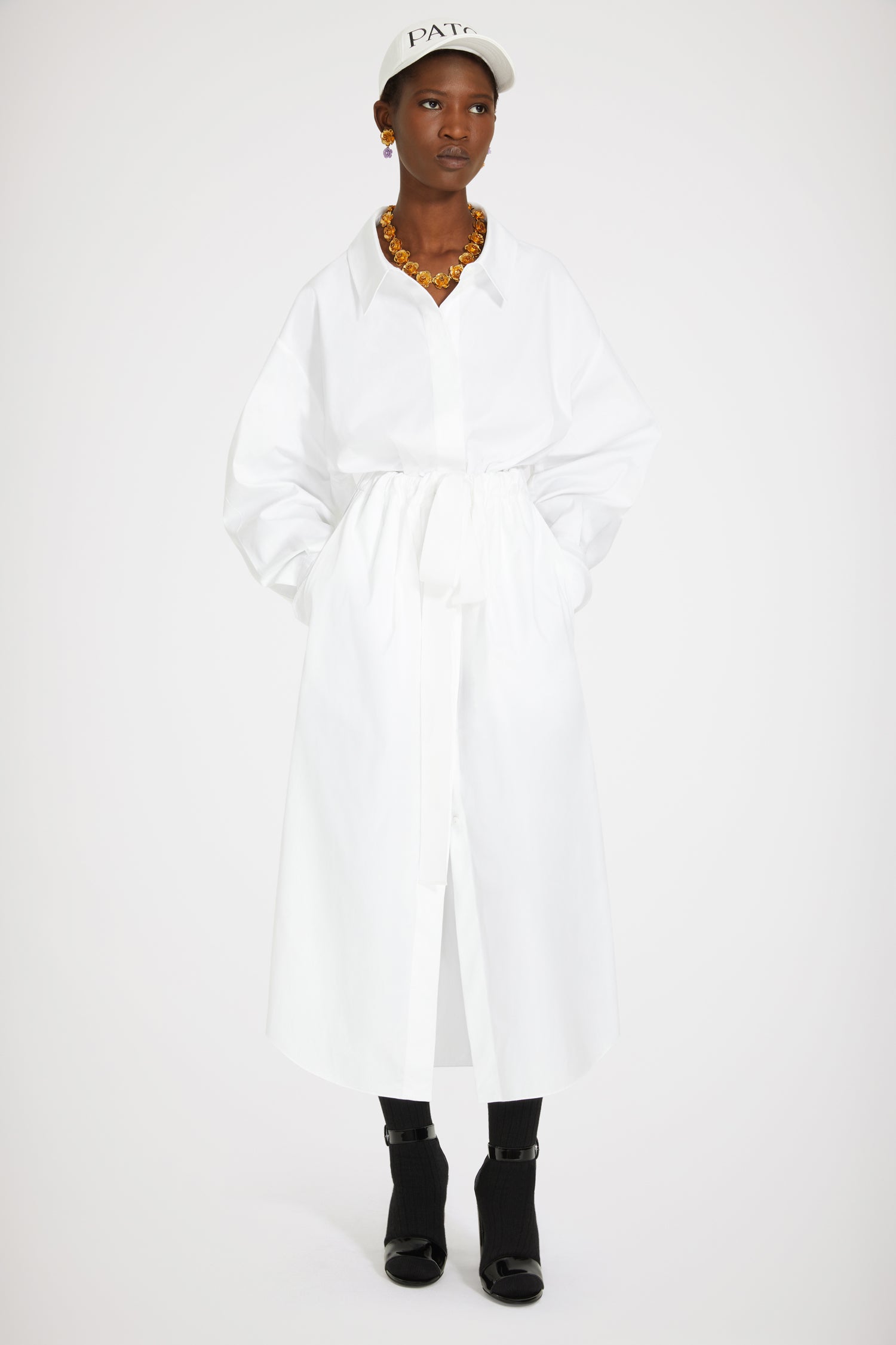 Patou H22DR097 robe maxi coton bio blanche 34-44