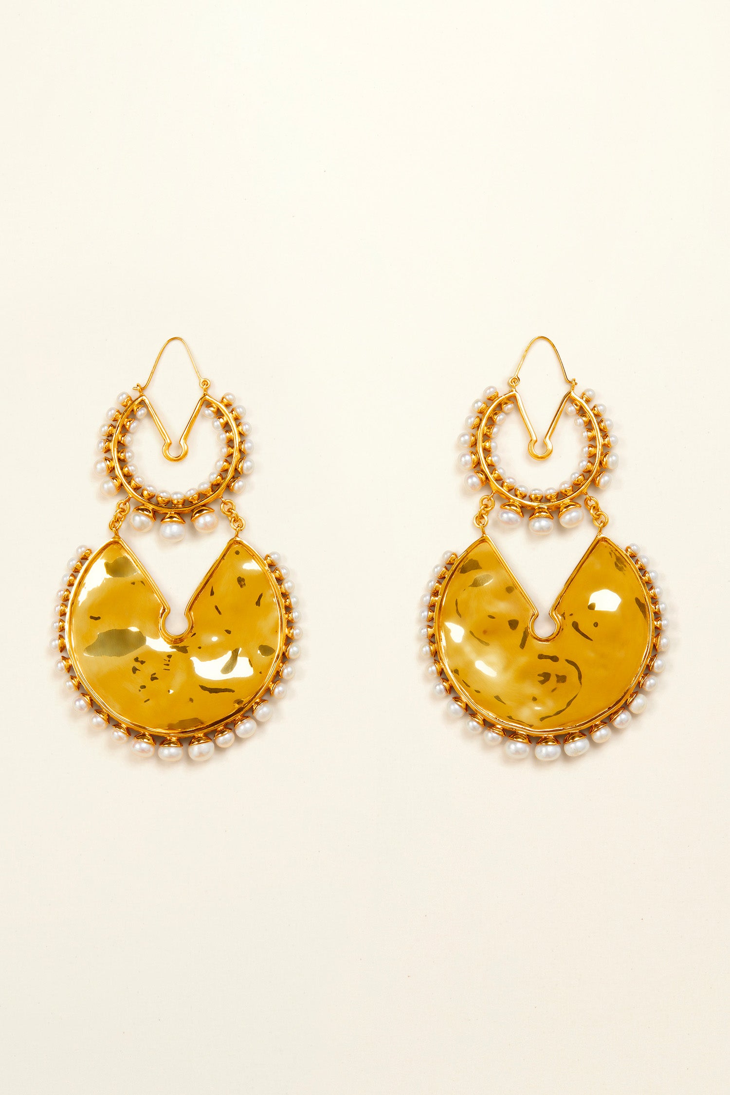 Patou Jewellery JW008 boucles créoles laiton or perle TU