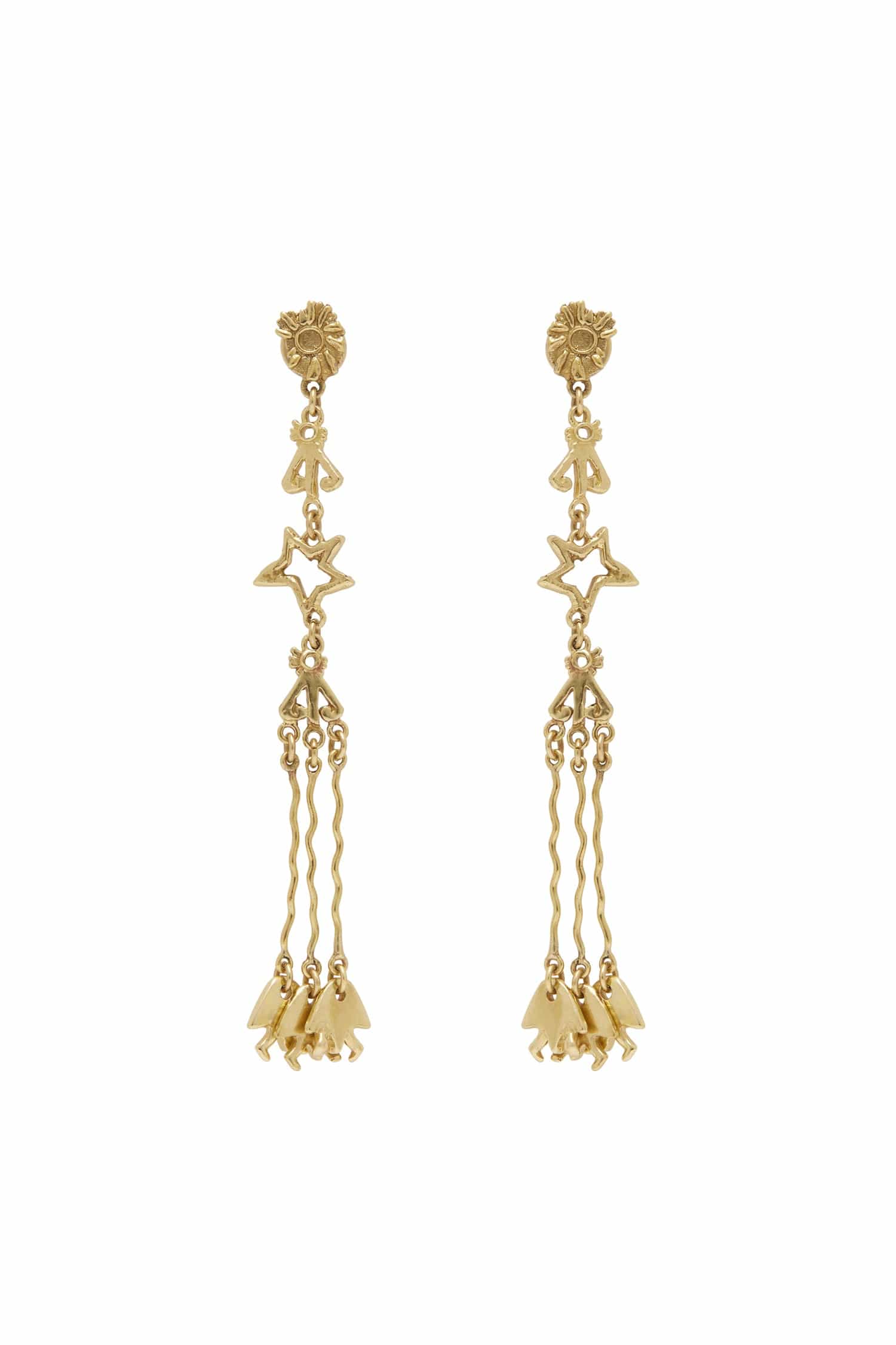 Alemäis Jem Sun Dancer boucles pendantes laiton doré