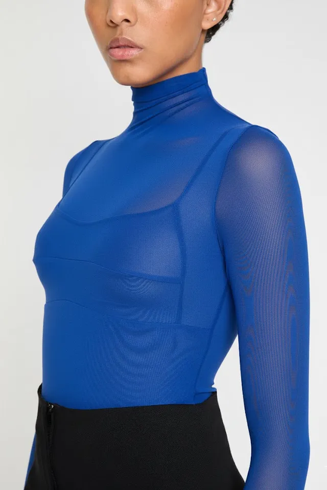 ATU Body Couture bodysuit bleu corset brassiere manches longues