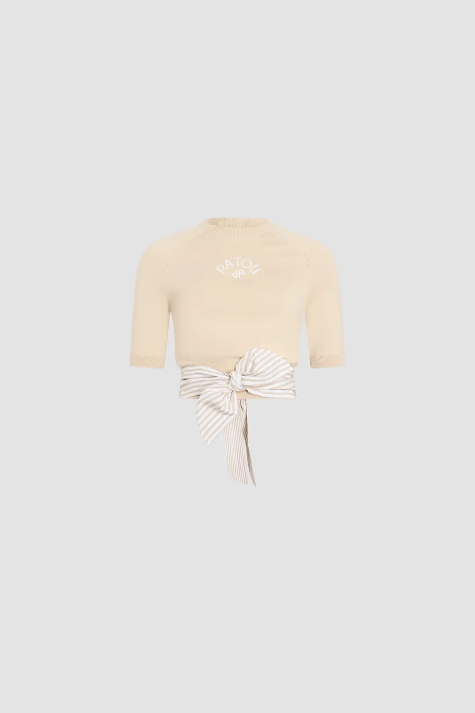 Patou P26KN3318091124B t-shirt coton noeud beige