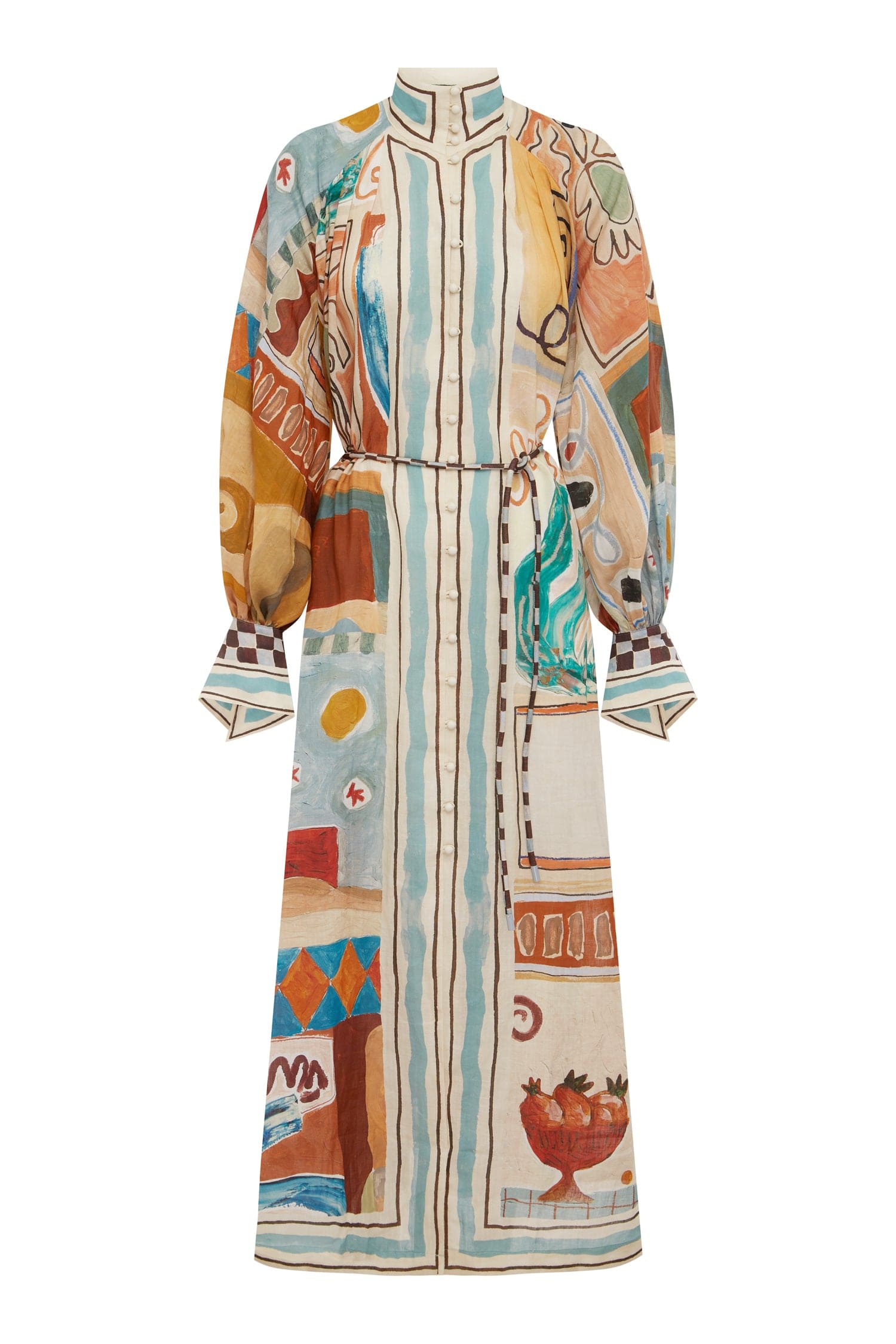 Alemais Michelle robe chemise midi taille AU8 ramie
