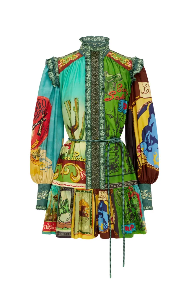 Alemäis Ace Mini Dress robe imprimée coton-soie taille 4