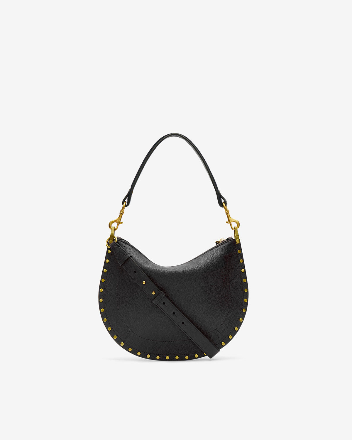 Isabel Marant Oskan Soft Zip sac cuir grainé noir