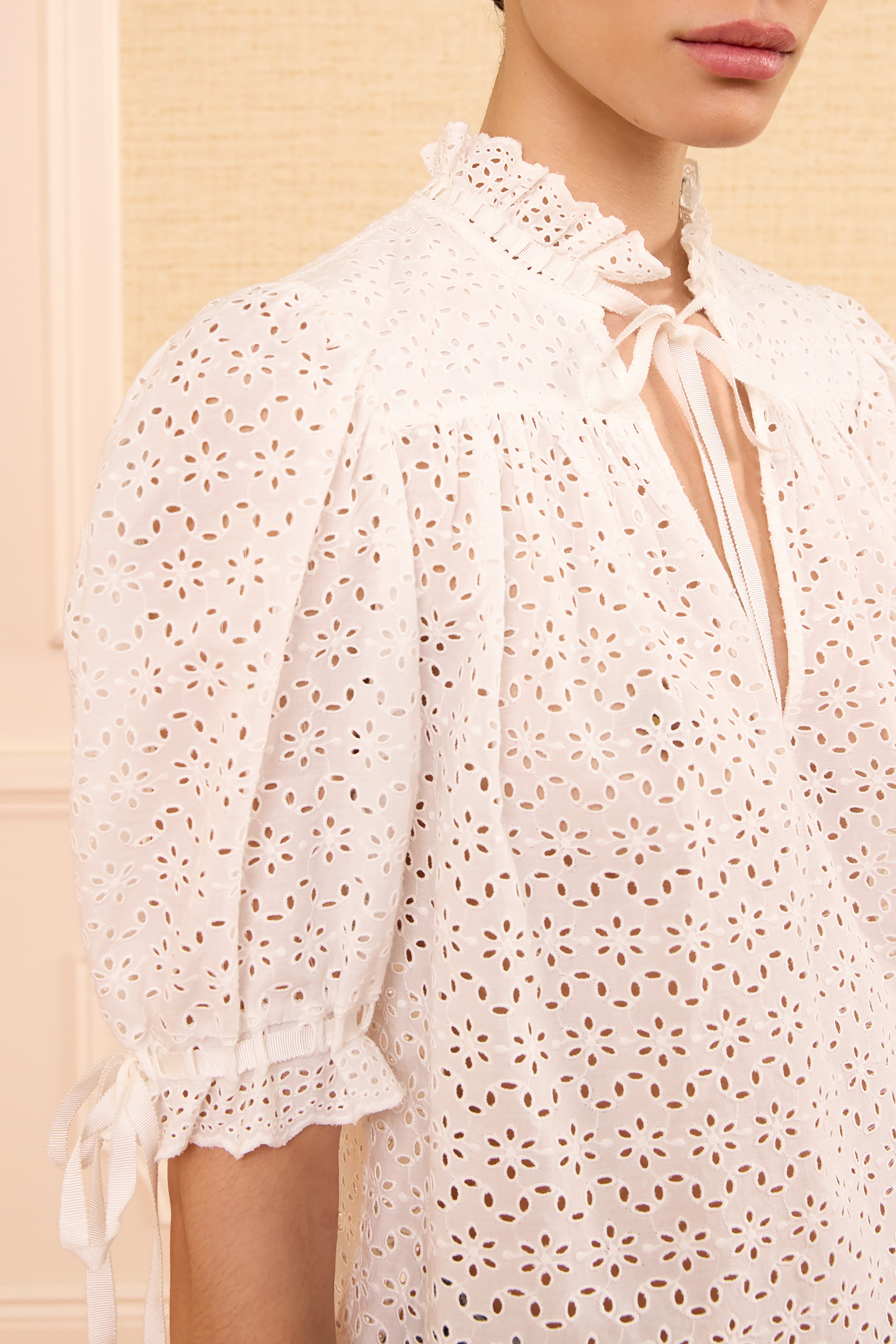 Ulla Johnson Alouette PF260207 top coton Pristine blanc