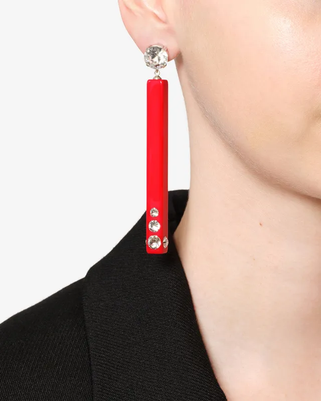 Isabel Marant Karlie boucles d'oreilles rouge-argenté