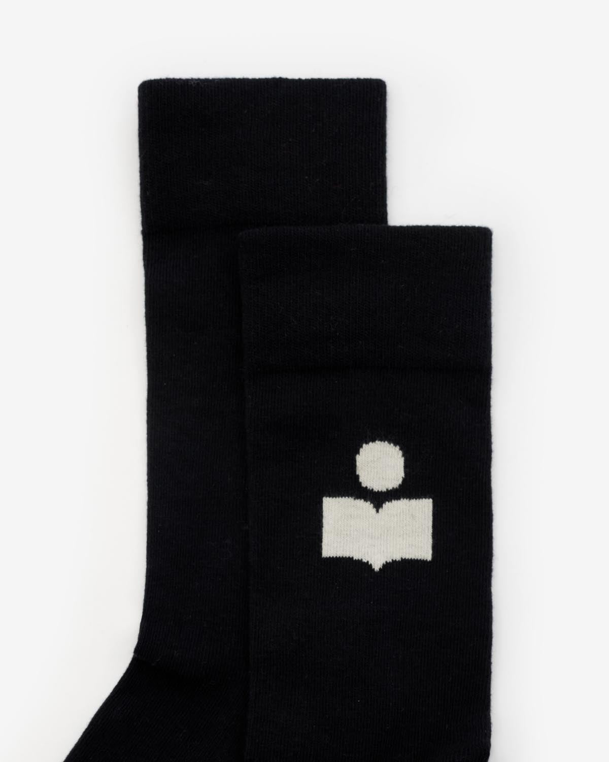 Isabel Marant Siloki chaussettes noir coton logo IM
