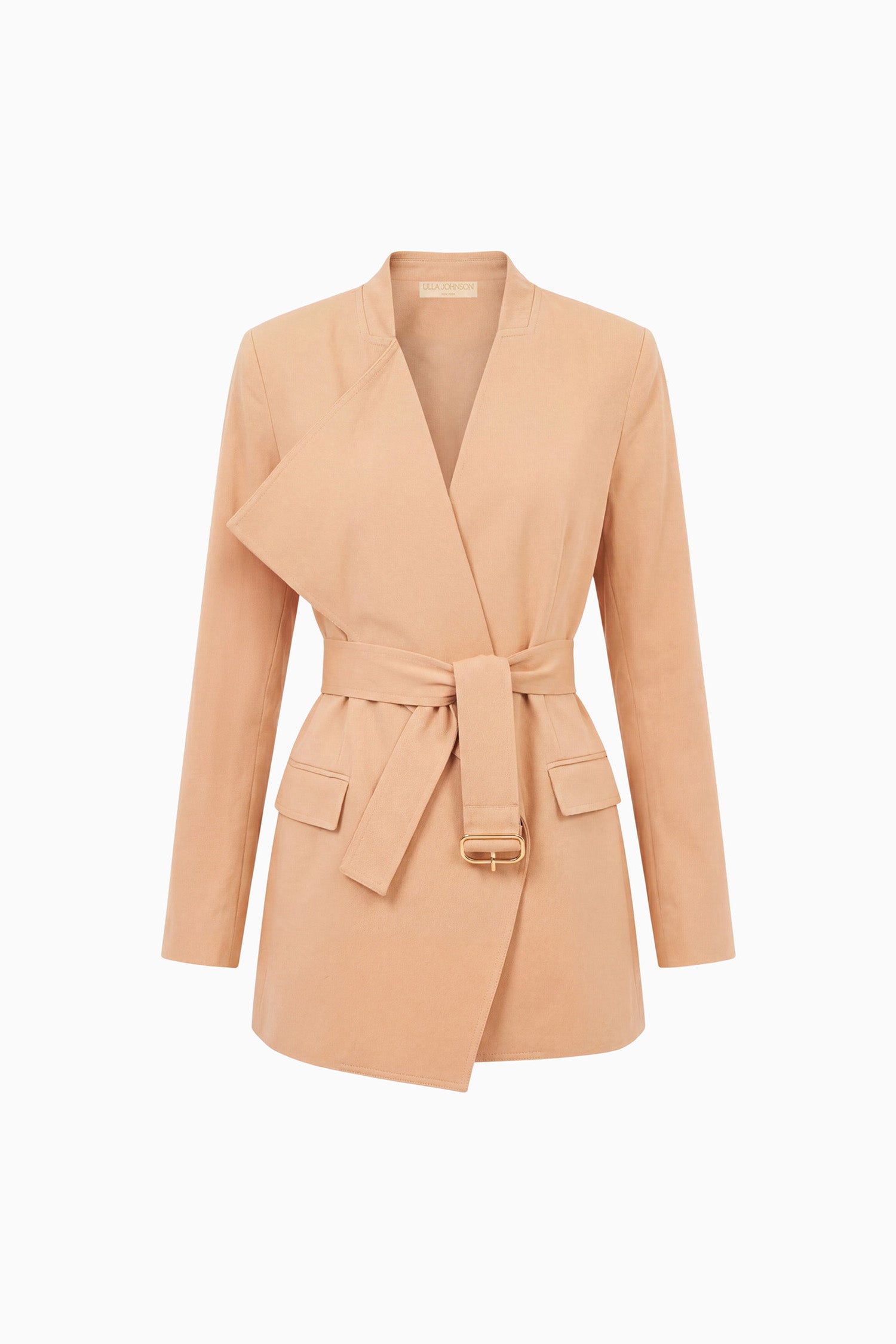 Ulla Johnson Zehra blazer coton fauve à ceinture