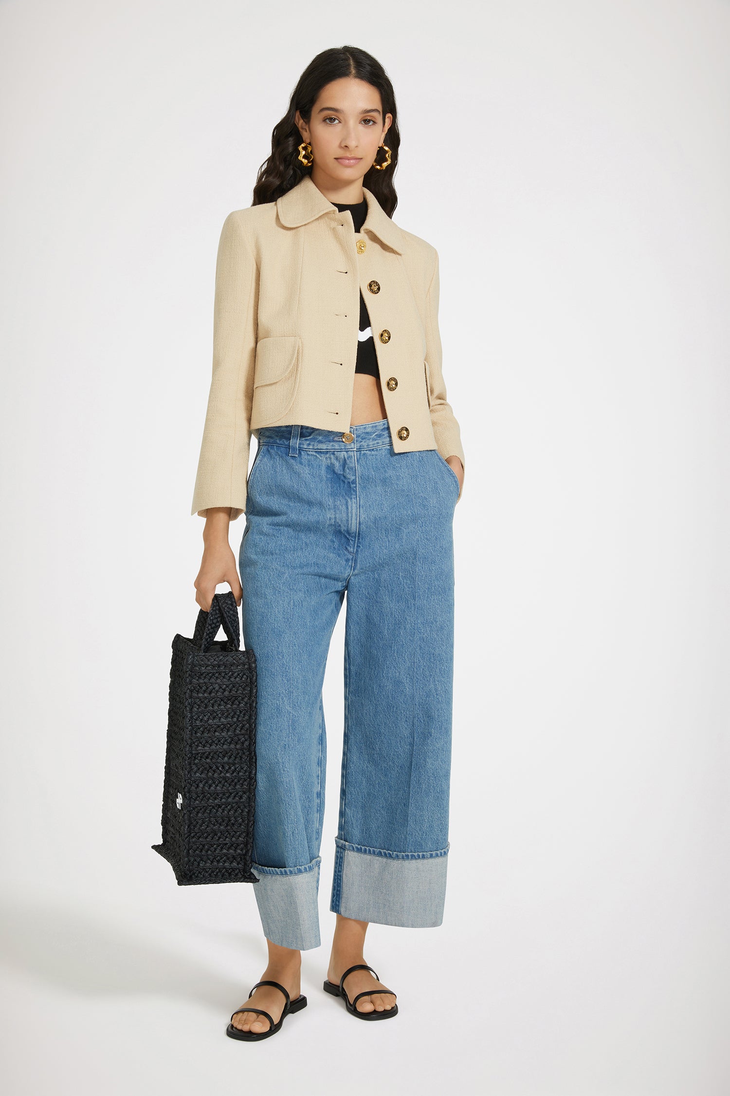 Patou H23TR003 jean droit denim bleu clair