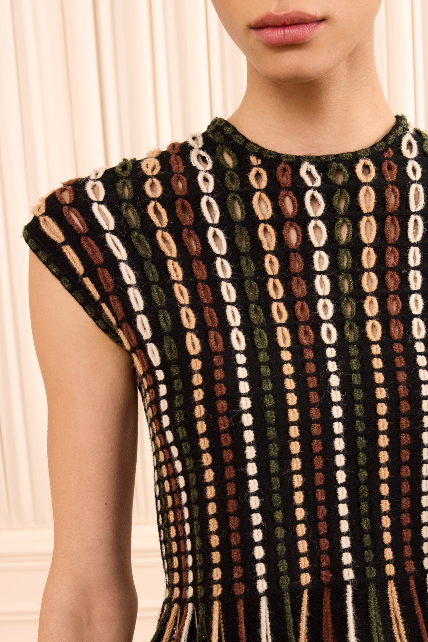 Ulla Johnson Natia top maille Noctis cropped