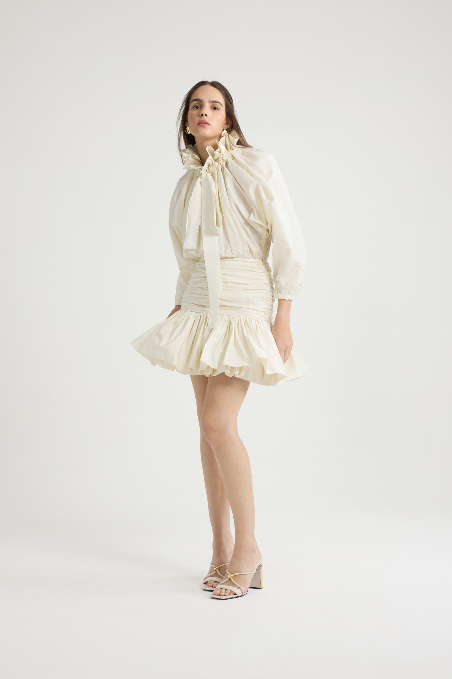 Patou robe mini faille recyclée ivoire 34