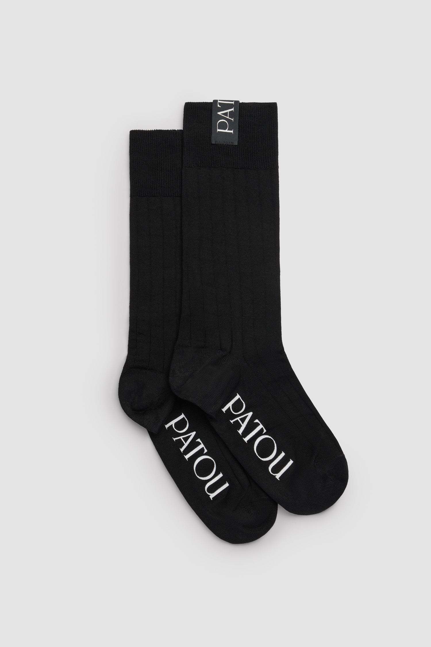 Patou Accessories AC119 chaussettes coton noires côtelées