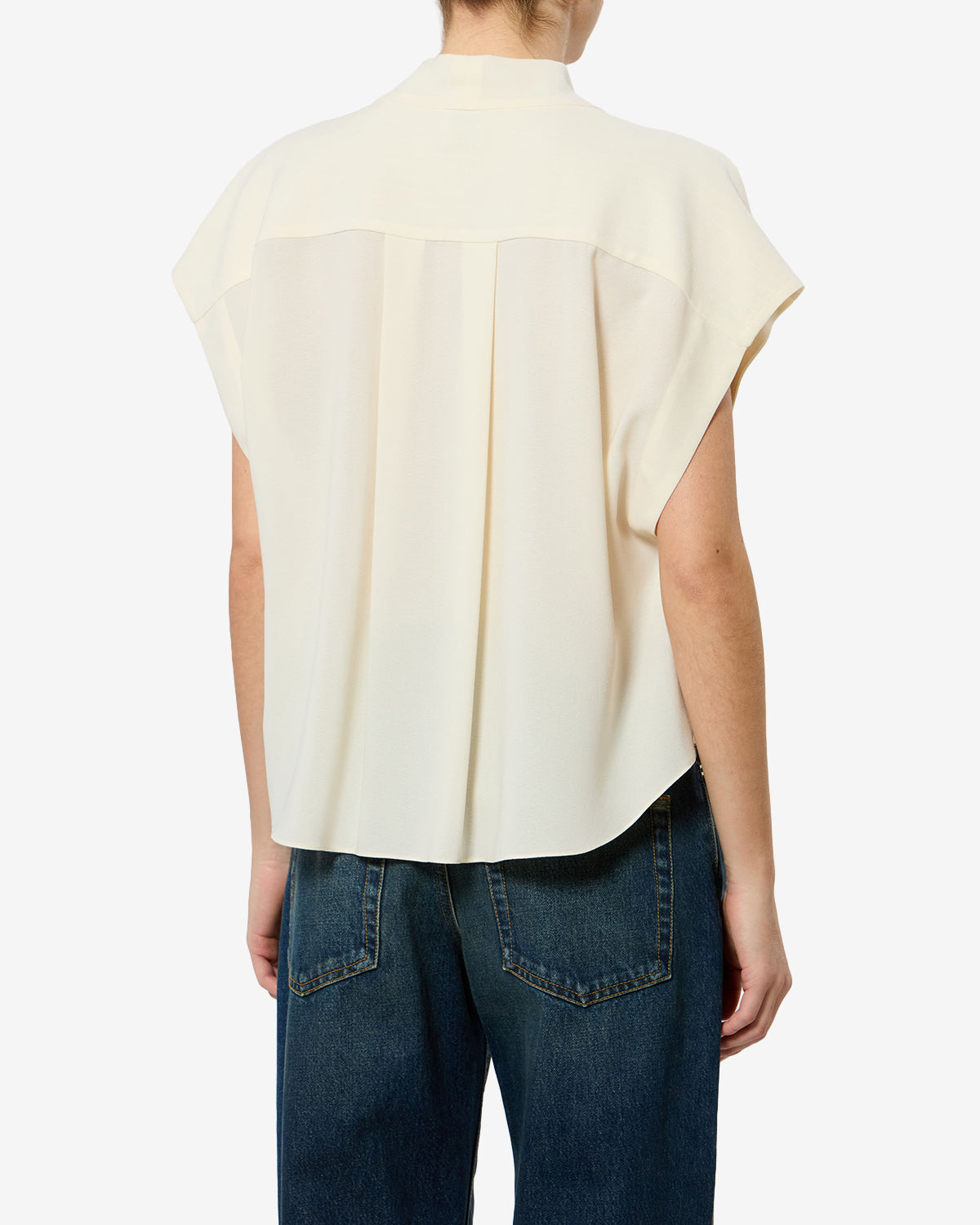 Isabel Marant Selene top blouse crêpe écru lavallière