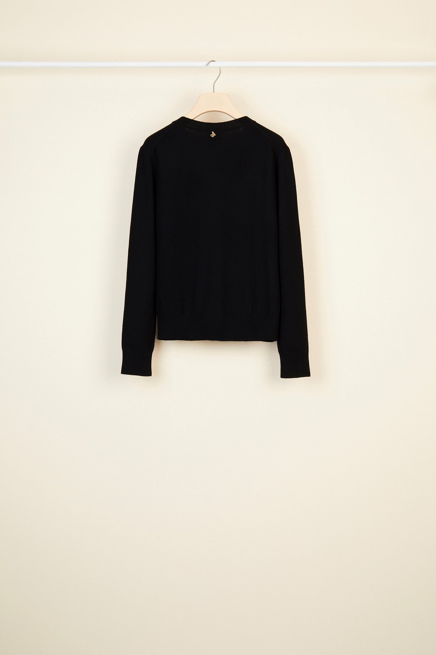 Patou KN002 gilet noir laine mérinos cachemire