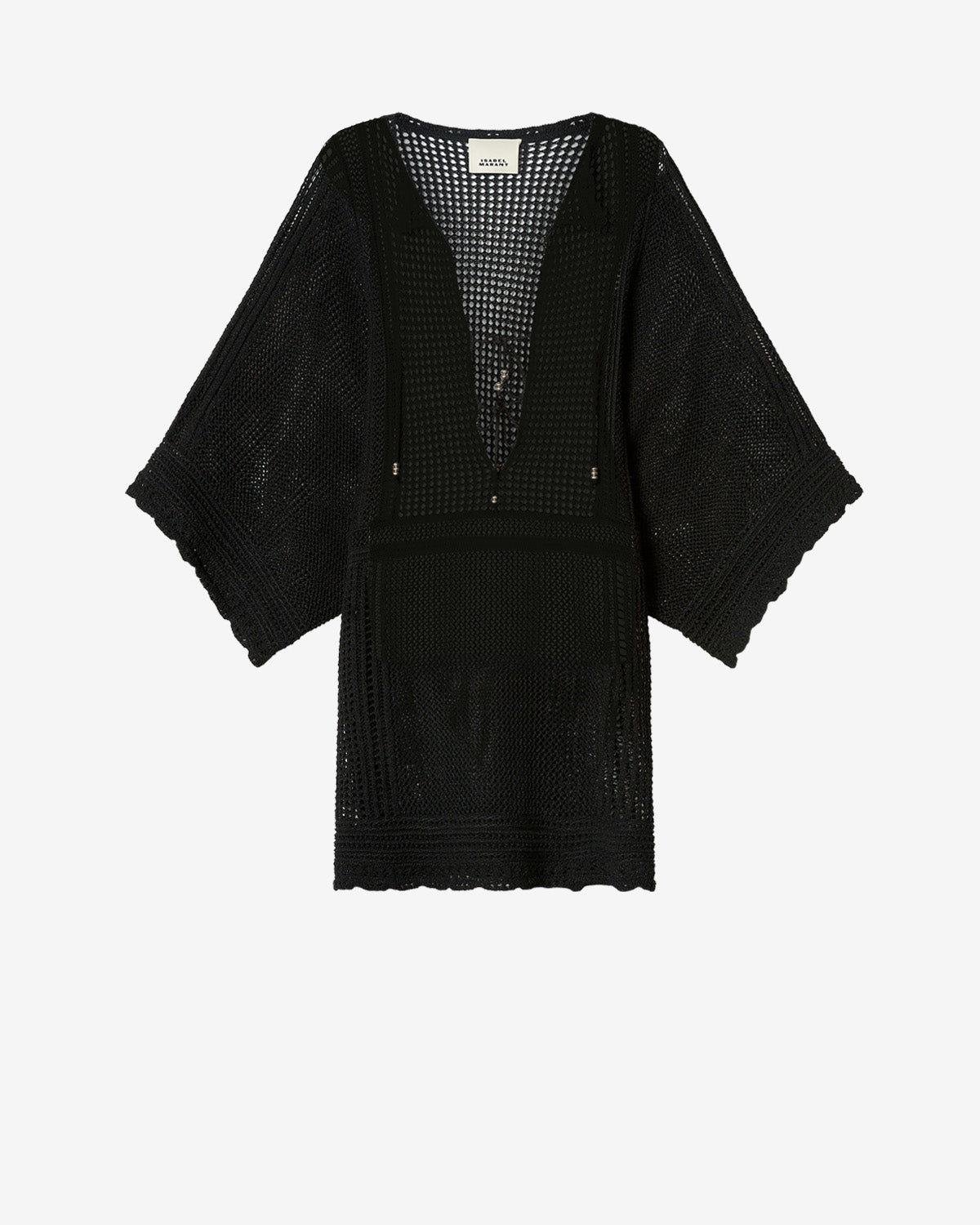Isabel Marant Metina robe noire crochet coton ceinture