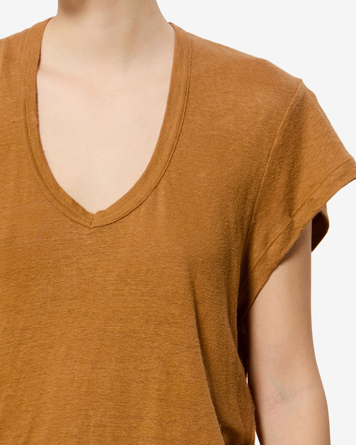 Isabel Marant Zankou TS0014FB t-shirt lin doré col V