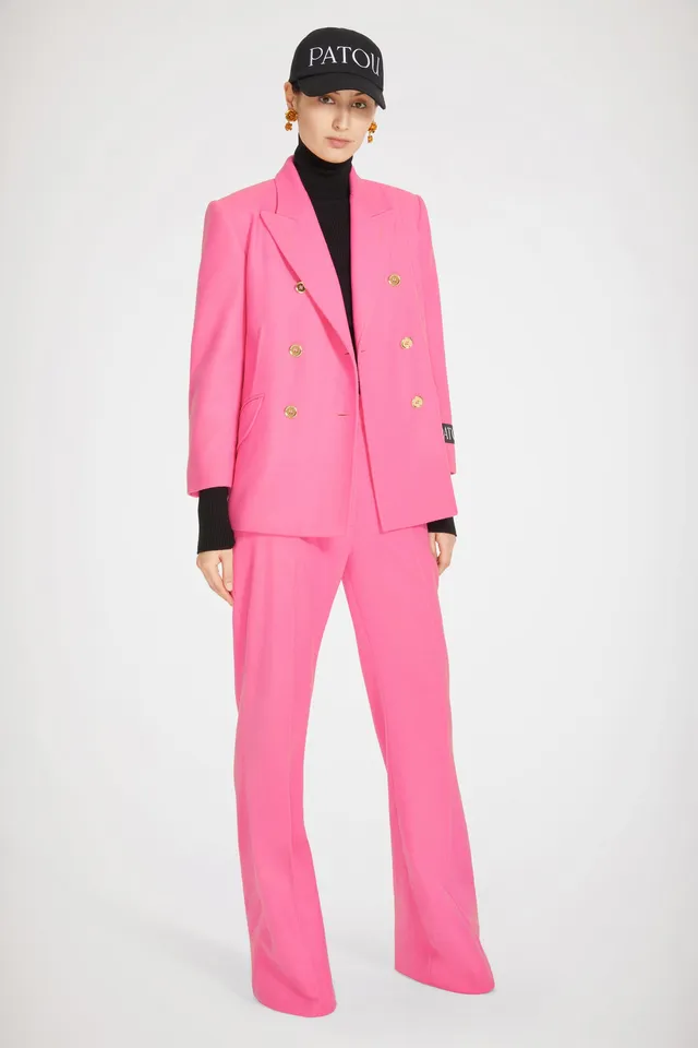Patou H22JA0270003451P veste croisée rose laine taille 38