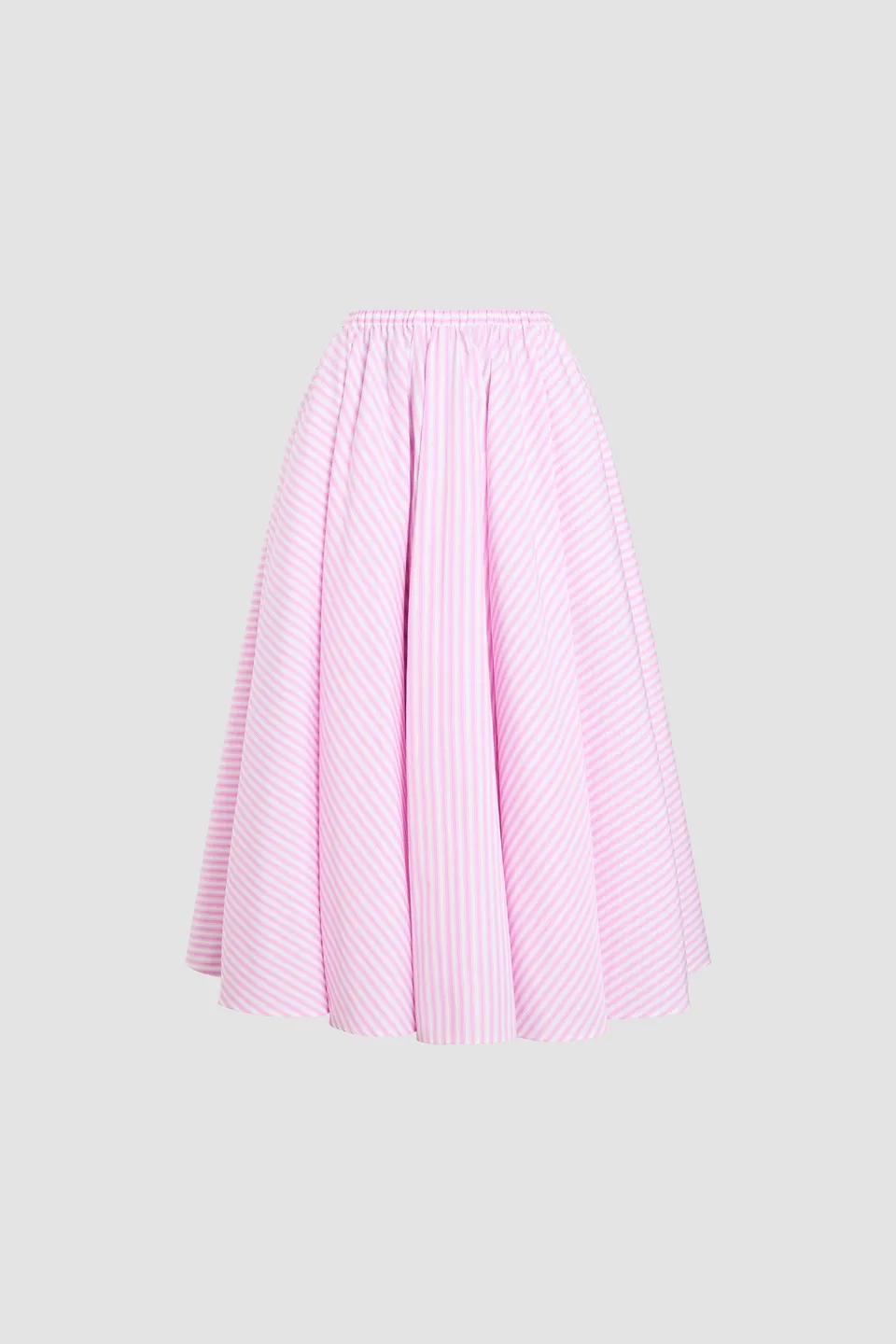 Patou SK111 jupe midi rayée faille recyclée rose Bougainvillea