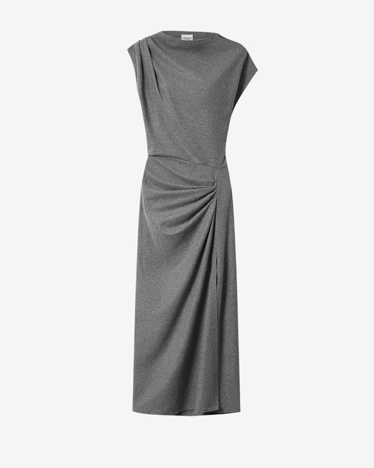 Isabel Marant Naerys robe longue jersey gris drapé