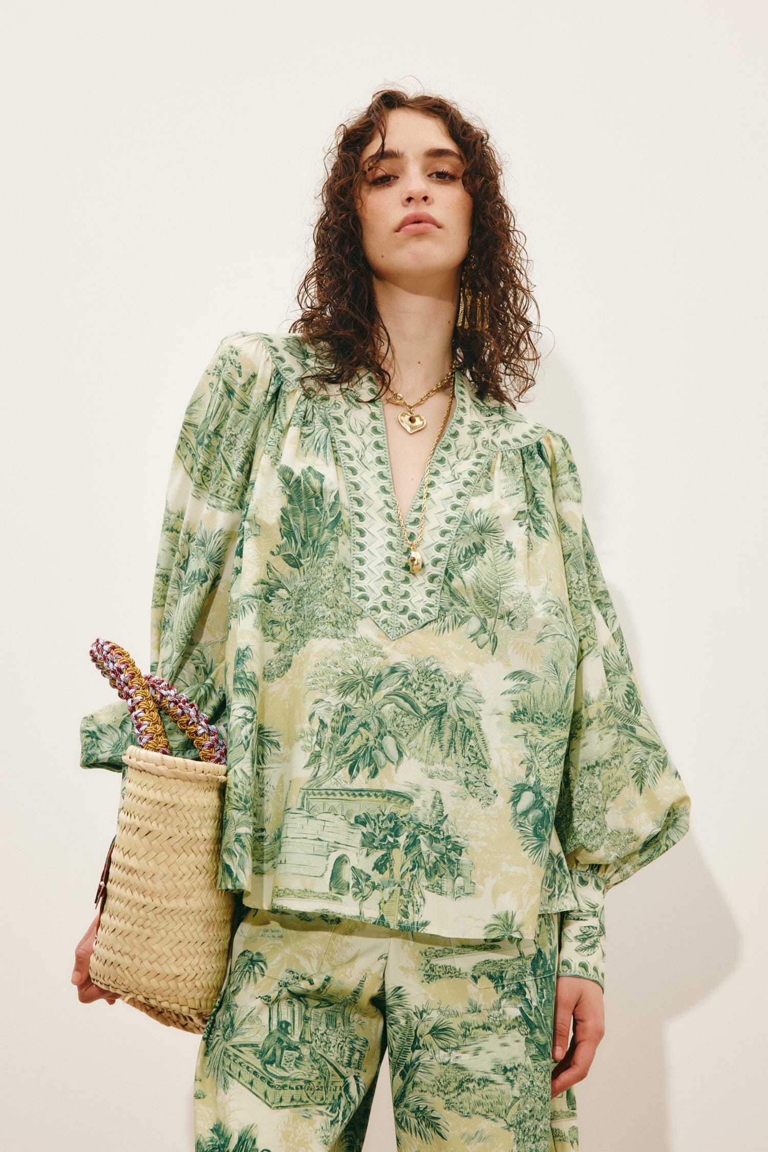 Alemais Sara blouse chemisier coton soie imprimé botanique